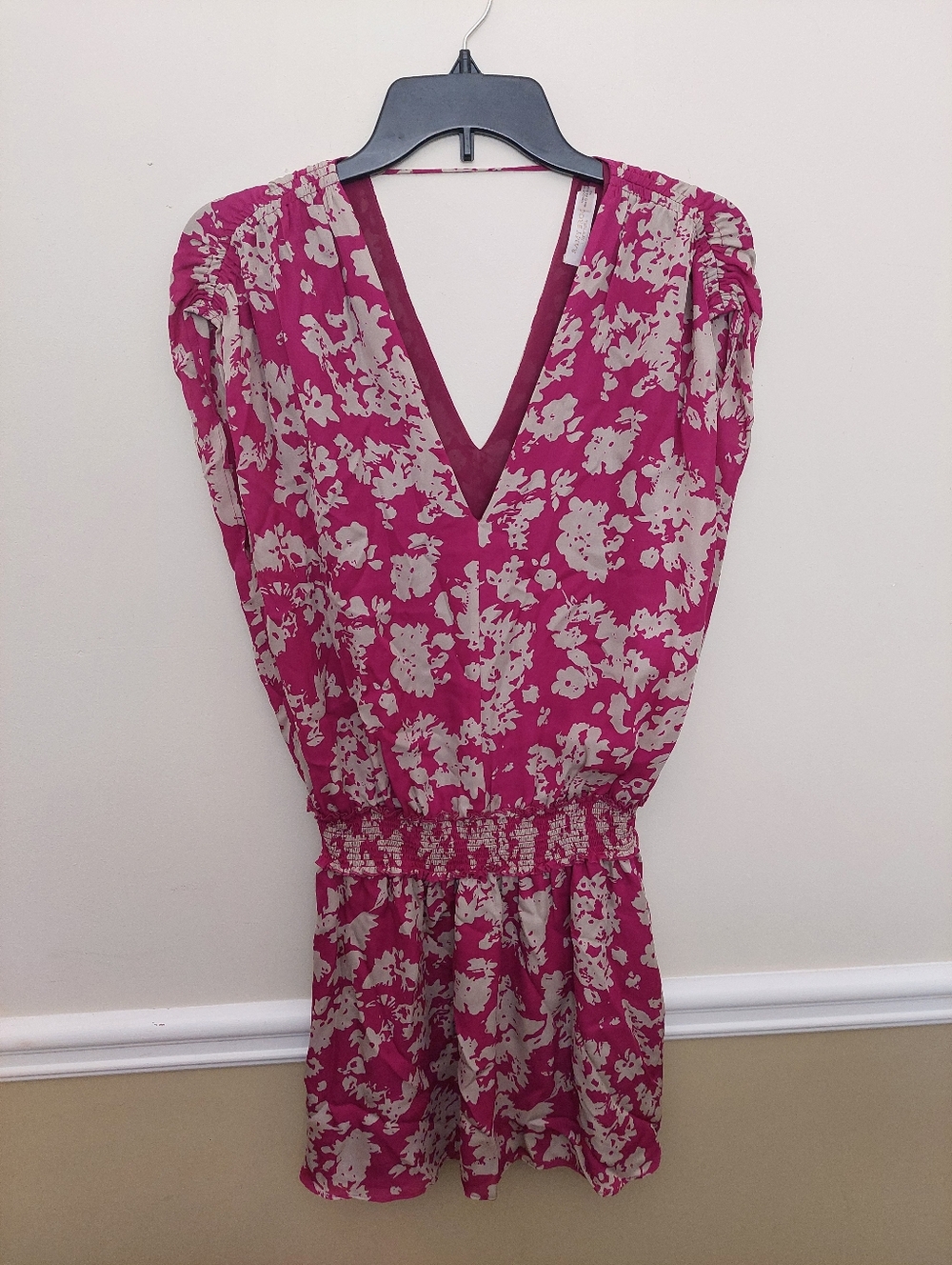 Ramy BROOK NEW YORK Women's Floral Silk Dress - Magenta SMALL